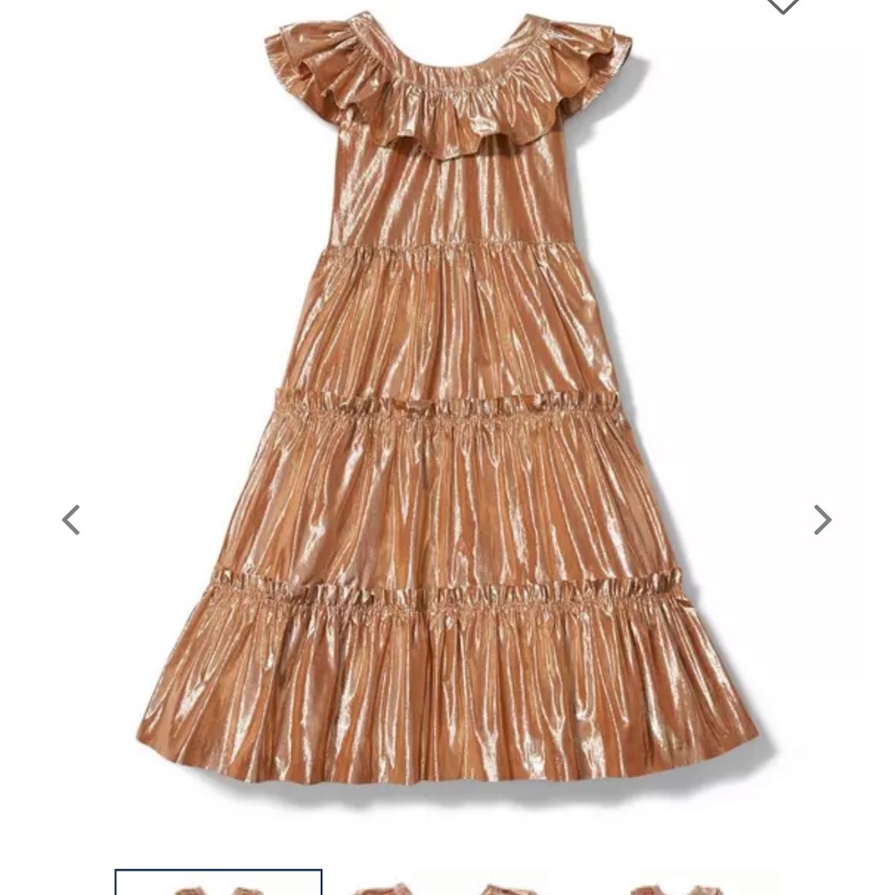 Janie and Jack X Rachel Zoe Metallic short sleeve layered Midi Dress Sz 4